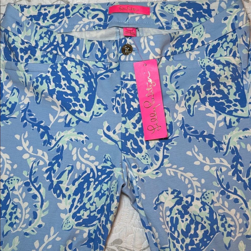 Lilly Pulitzer Kelly Knit Skinny Ankle Pant Blue Peri Turtley Awesome NWT Size 6 - Picture 3 of 12